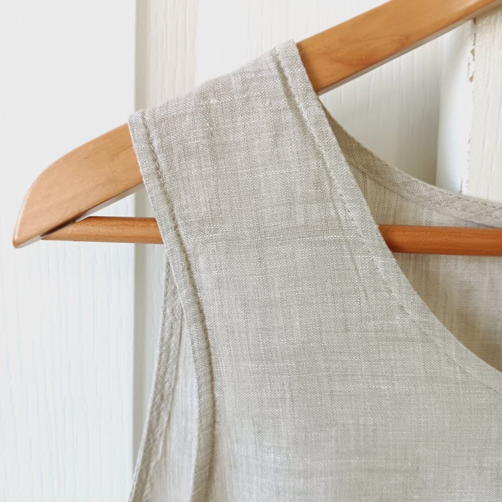 Yuvita Women's Tan Linen Tank Top Size S - Picture 3 of 8
